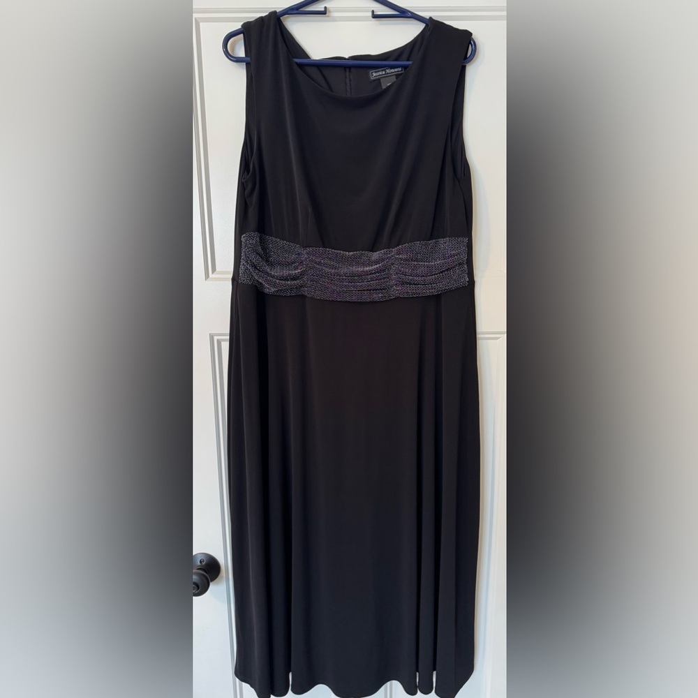 Jessica Howard‎ sleeveless tank Black Dress Silver Accents jacket